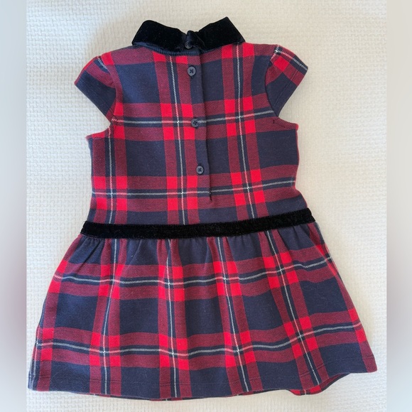 Janie and Jack • Plaid Dress with Velvet Collar 18-24 months - Picture 2 of 2